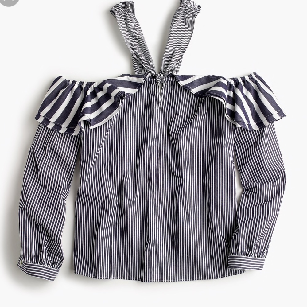 J. Crew Striped off the shoulder top
